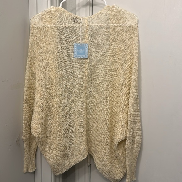 NWT Hayden Los Angeles Semi-Sheer Dolman Sleeve Cardigan Sweater in tan - Picture 8 of 10